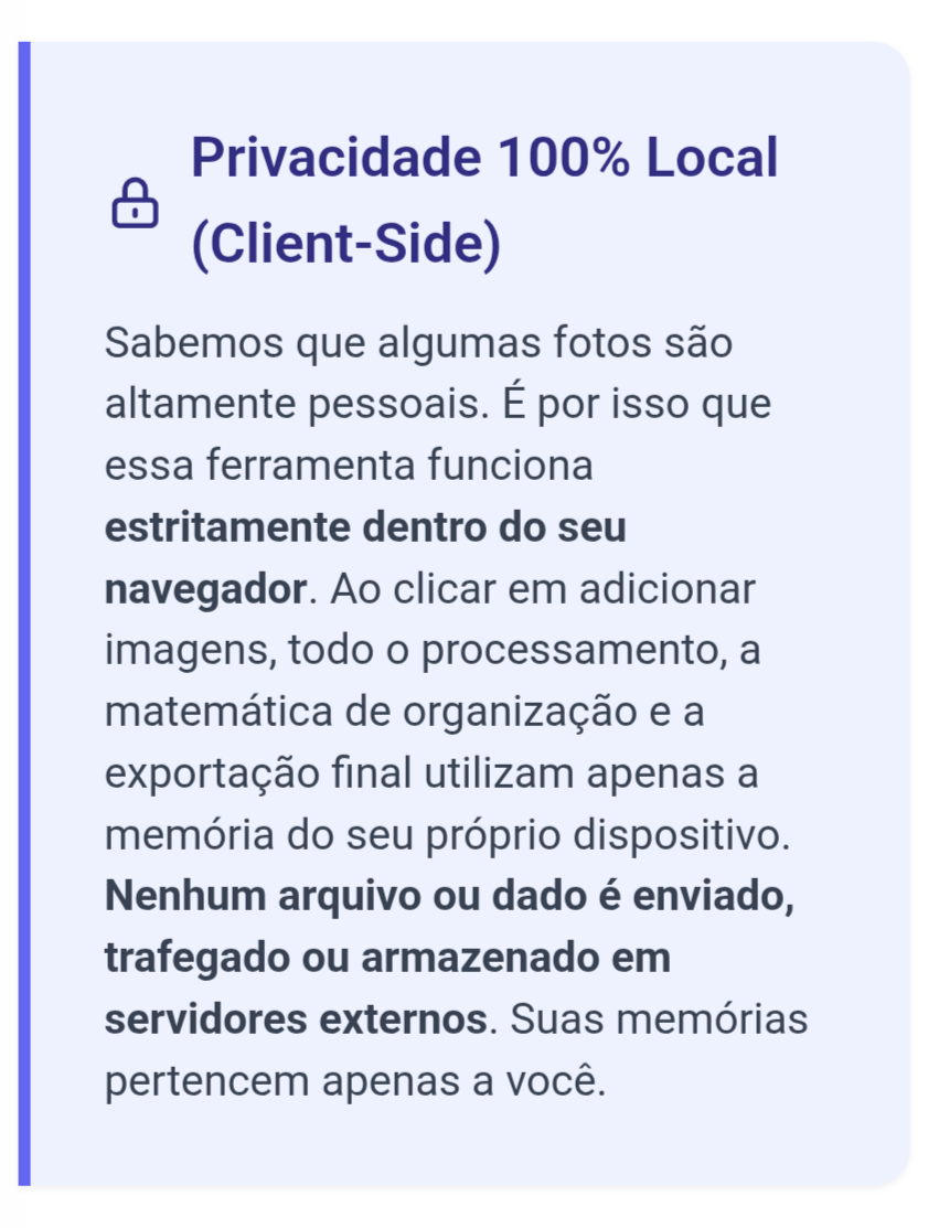 Selo de privacidade indicando processamento local